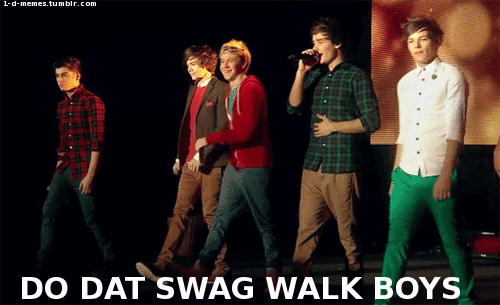 onedirectioninfectionlovers:  Swag Walk! Can you walk as pro as them? LOL 