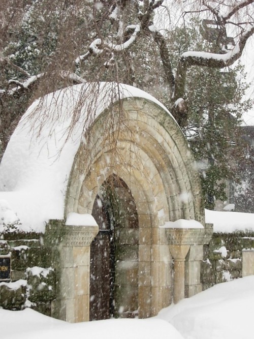 Bishop&rsquo;s Gate in the gardens at the National Cathedral, winter 2010 