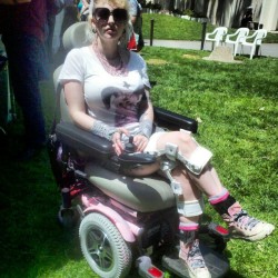 mandymorbid:  First day out in my wheelchair! (Taken with instagram)   So much love for this woman.