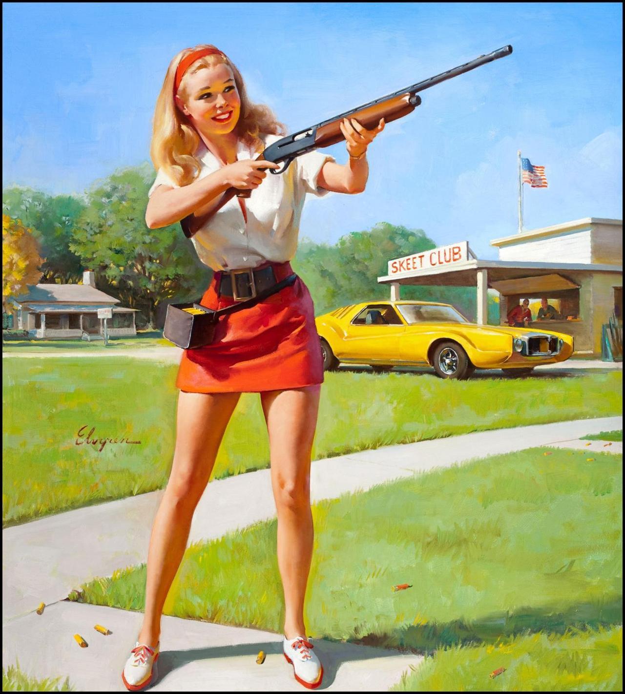 vitazur:  Gil Elvgren. Calendar illustration, 1974. 