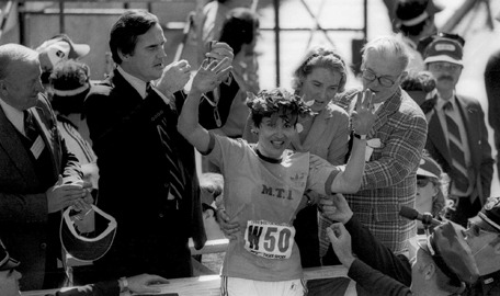 Rosie Ruiz, getting the Boston Marathon winner’s medal and laurel wreath. No one could remembe