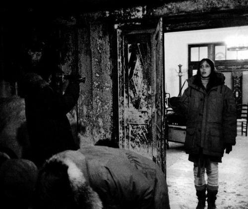 skibinskipedia:  oldhollywood:  Jack Nicholson, Stanley Kubrick, and Shelley Duvall on the set of The Shining (January, 1979) [via]  