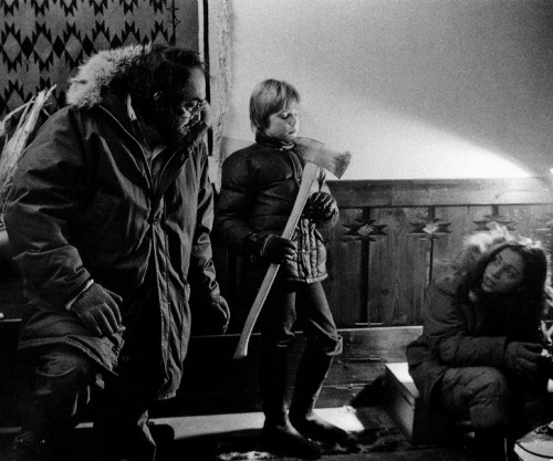 skibinskipedia:  oldhollywood:  Jack Nicholson, Stanley Kubrick, and Shelley Duvall on the set of The Shining (January, 1979) [via]  