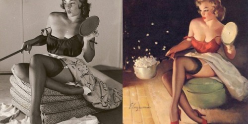 Pin-up girls, before and after. More are at the link.