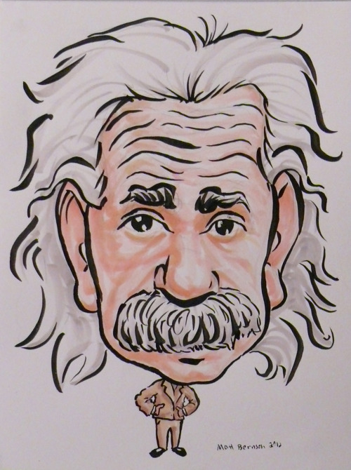 Speedball Superblack and Chartpak markers on Borden & Riley Paris paper, 12"x9"  I just finished this caricature of Einstein.   It’s been a while since I’ve done a caricature, so it felt pretty good to get back into it. 