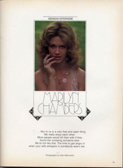 Marilyn Chambers: April 22, 1952 – April 12, 2009 (Genesis magazine, 1975)