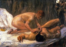 peira:  Max Liebermann:  Samson and Delilah (1910) via The Athenaeum 