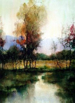 mydarkenedeyes:  Watercolour Landscapes by Z.L.