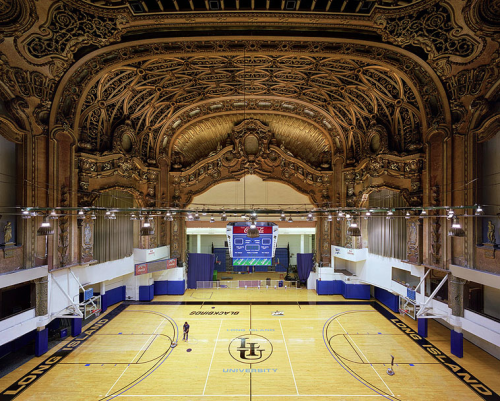 Long Island University’s former gym, the former Brooklyn Paramount Theatre, later known as the Schwa