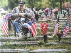 c0nfidence-kills:  This is an elderly man who lives in my town. His wife died back in 2008. And every single day since then he has visited her at the graveyard. No matter if it is raining, thunder storming, snowing or sunny, he brings a lawn chair with