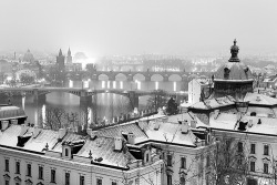 Black-And-White:  Bridges In Prague / Pražské Mosty (By Jirka Chomat) 