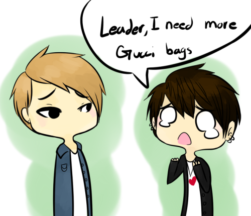 mandersyoo:  silverpanic:  Most likely how Tao lives his life  This is adorable!  Leader being a sugar daddy :p mhhmm 