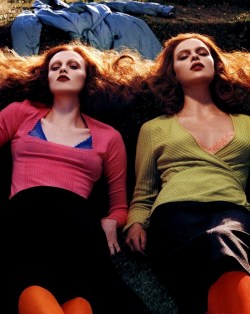 Karen Elson &amp; Elise Crombez for Vogue Italia August 2004 by Steven Meisel