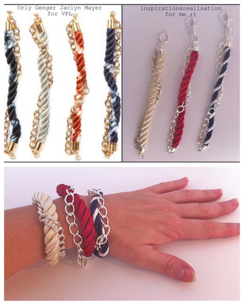 DIY Orly Genger and Jaclyn Mayer for VPL Rope and Chain Bracelet. I love the simplicity of this tuto