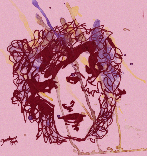 old ink sketches that I watercoloured over, then scanned.