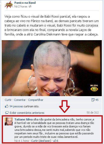   Nada a dizer, acho que isso foi idiotice da parte do programa!  O que o desespero por audiência não faz, né?? Pânico já virou um programa imbecil há muito tempo… 