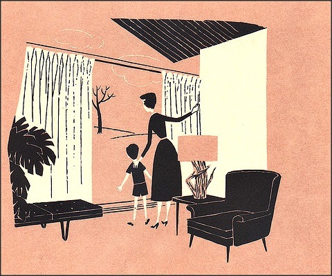 from a home decorating ideas brochure, c.1954
