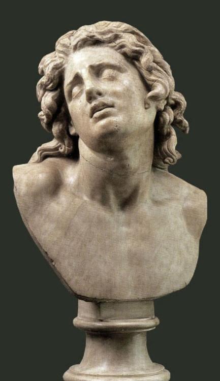 ancienthistorymjh:Head of the so called Dying Alexander, Hellenistic art, Florence, Uffici Gallery