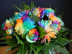 thepinkkeyboard:  Happy Colors Rainbow Bouquet by ~HappyRoses 