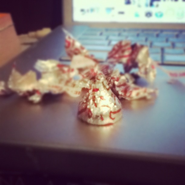 I only have one unopened bag of candycane #kisses to get me through the year D: #addiction