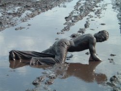 filthyinleather:  allamericangentlemen:  Muddin’ pt. 2  wonderful shot! been me on hundreds of occasions and more; gr8 mud to play and wrestle in; that’s it mud lad after an hour mud wrestling me you barely can crawl let alone stand 
