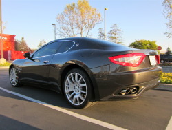 car-spotting:  The Target: Maserati GranTurismo (produced 2007-present). Spotted: Santa Clara, Calif. April 22, 2012. Significance: The 2+2 body of the GranTurismo was derived from Maserati’s Quattroporte V. The standard version of this rolling work