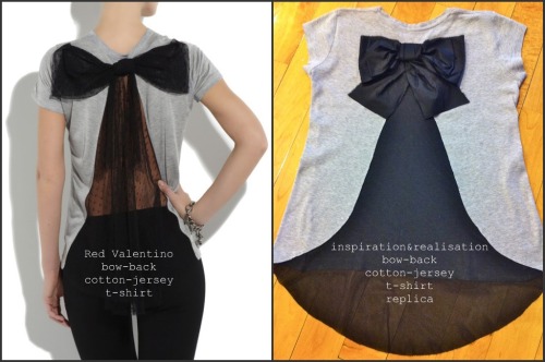 DIY Red Valentino Bow Back Cotton Jersey T-Shirt. I’m posting this in honor of its being inspiration
