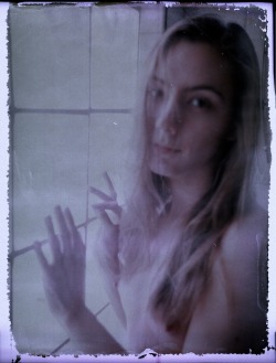 assisted self-portrait FP-100c negative reclamation. A big thanks to Samuel Quinn for instilling the idea in my head.