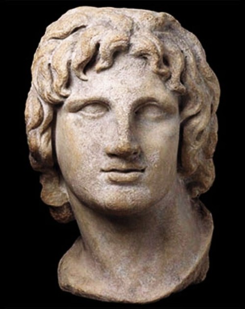 ancienthistorymjh: Marble portrait of Alexander the Great. Hellenistic Greek, 2nd-1st century BC. Sa