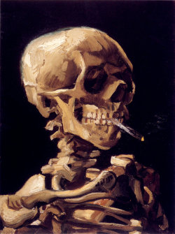  Vincent van Gogh - Skull with a Burning Cigarette, 1885-86. Oil on canvas. 