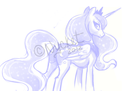 ponystuffs:   Enough likes and I might finish this! I just wanted to draw Luna’s butt. I personally think she should have an appaloosa-like butt, and not just a spot on both sides. :3 I originally started sketching in DA Muro but then I got lag, so