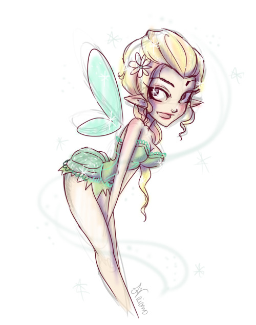 happiness-isbubblewrap:  Tinkerbell Sketch Idea by ~NoFlutter 