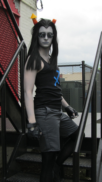 failmacaw: Me as Equius again. I helped a friend out with a cosplay video for class, so I got to gre