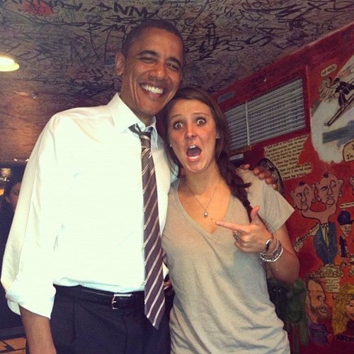 tyleroakley:
“ thedailywhat:
“ POTUS Pic of the Day: So the President walks into a bar… and he meets Madalyn Starkey, a University of Colorado student who will forever be known as the girl who posed for the greatest photo ever taken of a sitting...