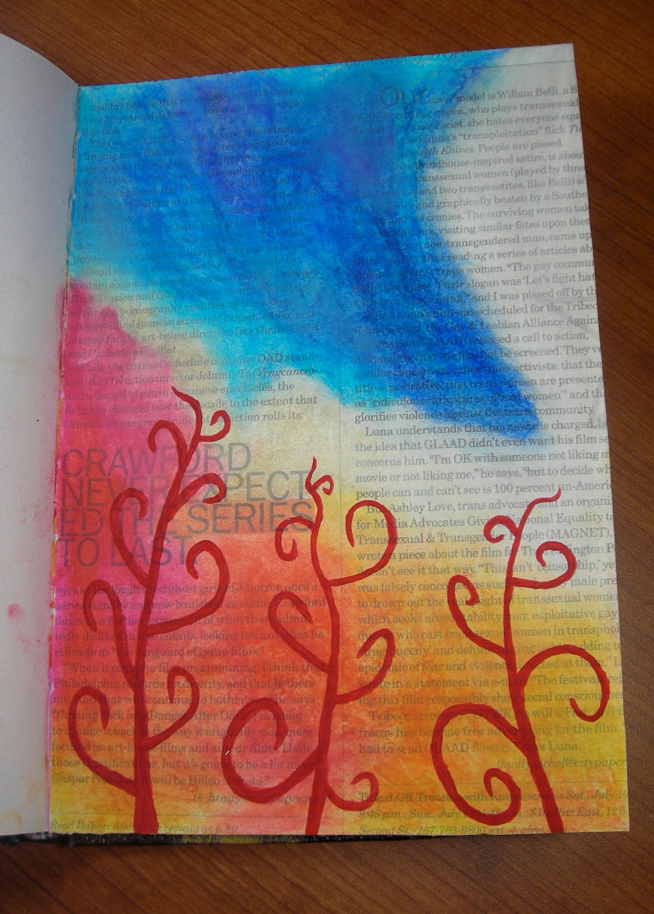 Art journal page in progress.