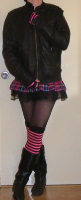 kinkypinkfemboislut:  Not sure if the jacket fits with the outfit, can I pull it off or should I buy another jacket?  Oh my, that&rsquo;s adorable. :3