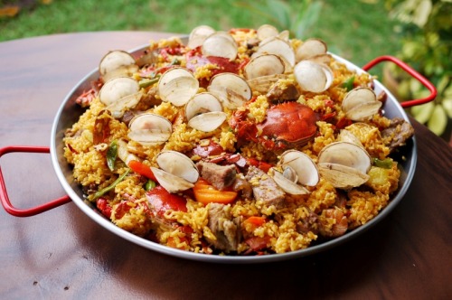 Spanish seafood paella