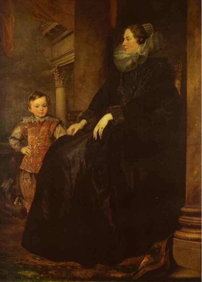 phassa:  Dyck, Sir Anthony van - Paola Adorno, Marchesa Brinole-Sale with Her Son