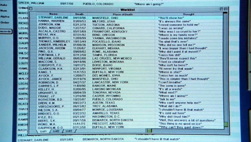 thefans4ever:  Excel to the rescue! ‘Dead Like Me’ Last Thoughts list from Season 1 Ep.13. An interesting idea. 