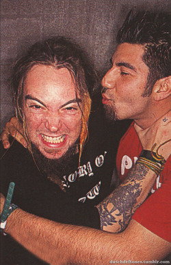 dutchdeftones:  Chino with Max Cavalera at Dynamo Open Air, Eindhoven, The Netherlands on May 30th 1998. Picture by Tony Wooliscroft. 