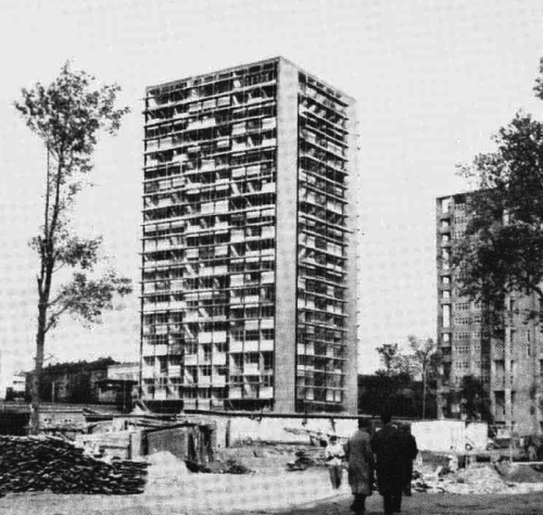 procrete: Interbau Project 20, Berlin, Germany (circa 1958). Designed by French architects Raymond L