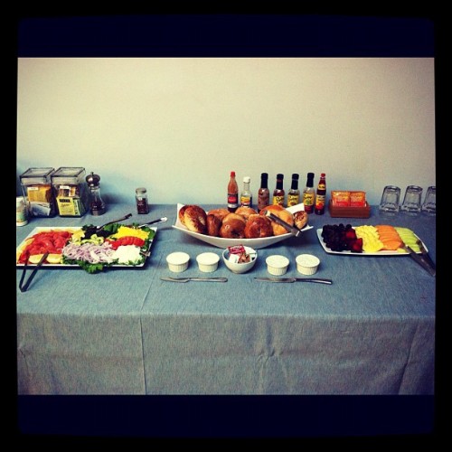 B'fast of champions?….. No, B'fast of the financially secure. #lox&bagels #breakfast #food #myjob (Taken with instagram)