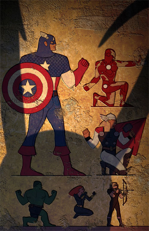 fyeahsuperheroes:  Avenger Art Egypt Avengers By:  Manarama 