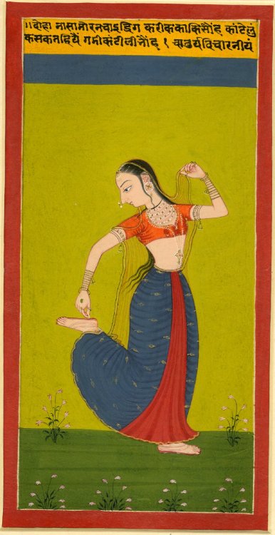 muirgilsdream: Woman removing thorn from her foot, Rajasthan school 1770.