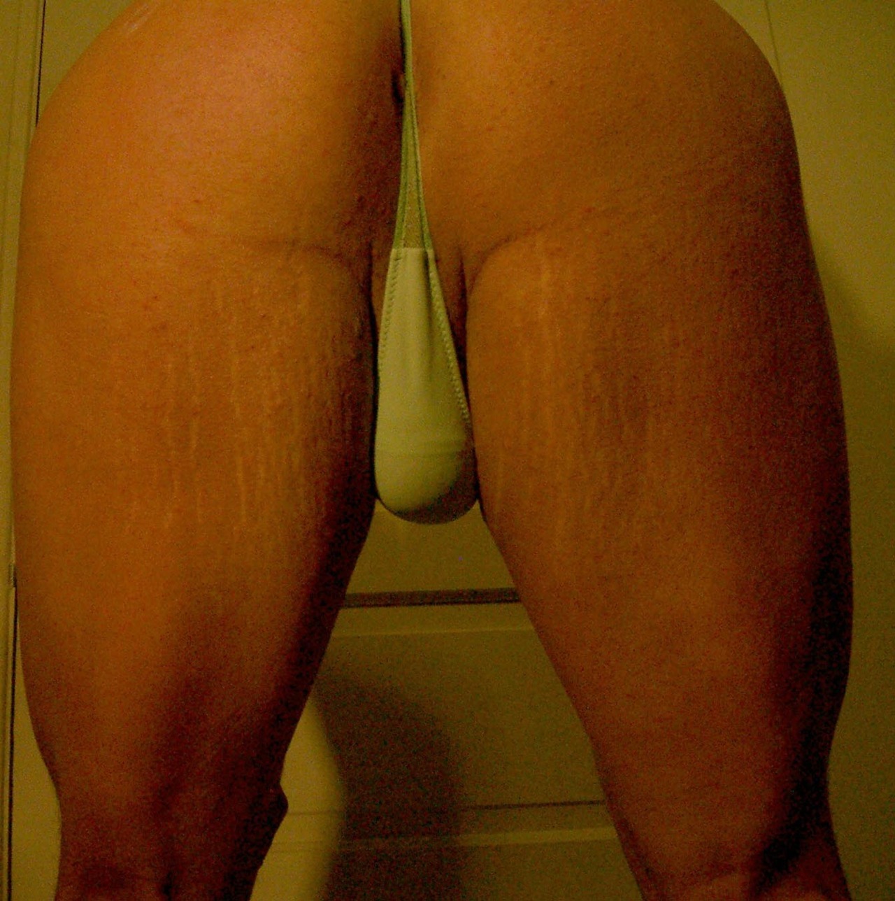 thepantydrawer:  fem4guys:  Green thong (Victoria Secret) silk and mesh, request