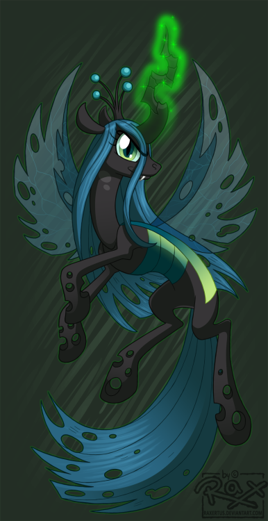 werd10101:  MLP FIM - Changeling Queen Chrysalis by ~Raxertus  Oh no, this is almost the same pose as the one i’m working on XD But it’s pretty cool <3