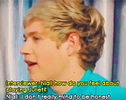   Romeo and Juliet played by one direction, who’s going to play Juliet? &copy;