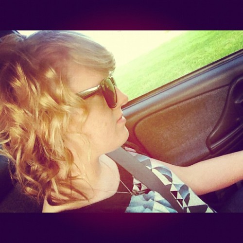 #sunglasses #shades #iphoneography #instagrove #instagood #ig #igers #instagrammers #like #follow #teen #girl #car #blonde #curly #hair  (Taken with instagram)