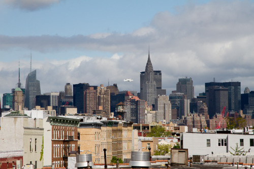 Space shuttle Enterprise as seen from my roof! You can see close ups of the space plane here.