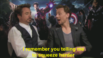 yanagoya:  dick-flips:  jenlynn820:  do i even want to know the context of this?  for fuck’s sake  I feel that these two are perfect troll-buddies  RDJ loves gay jokes